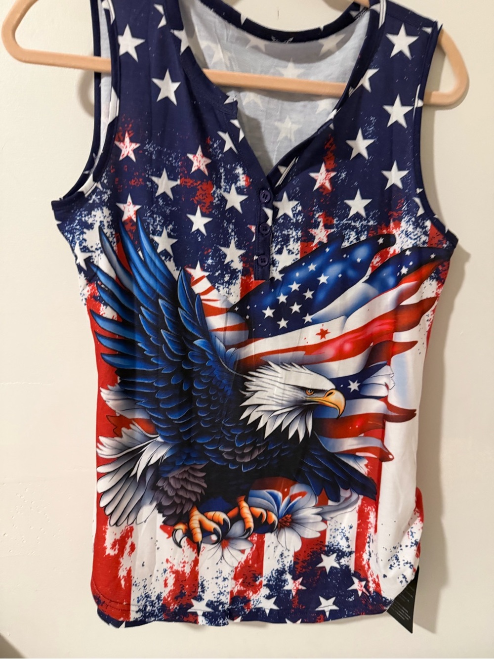 Girls' Patriotic Eagle Graphic Tank Top - Red, White & Blue